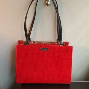 Kate Spade Original Red Corduroy Handbag